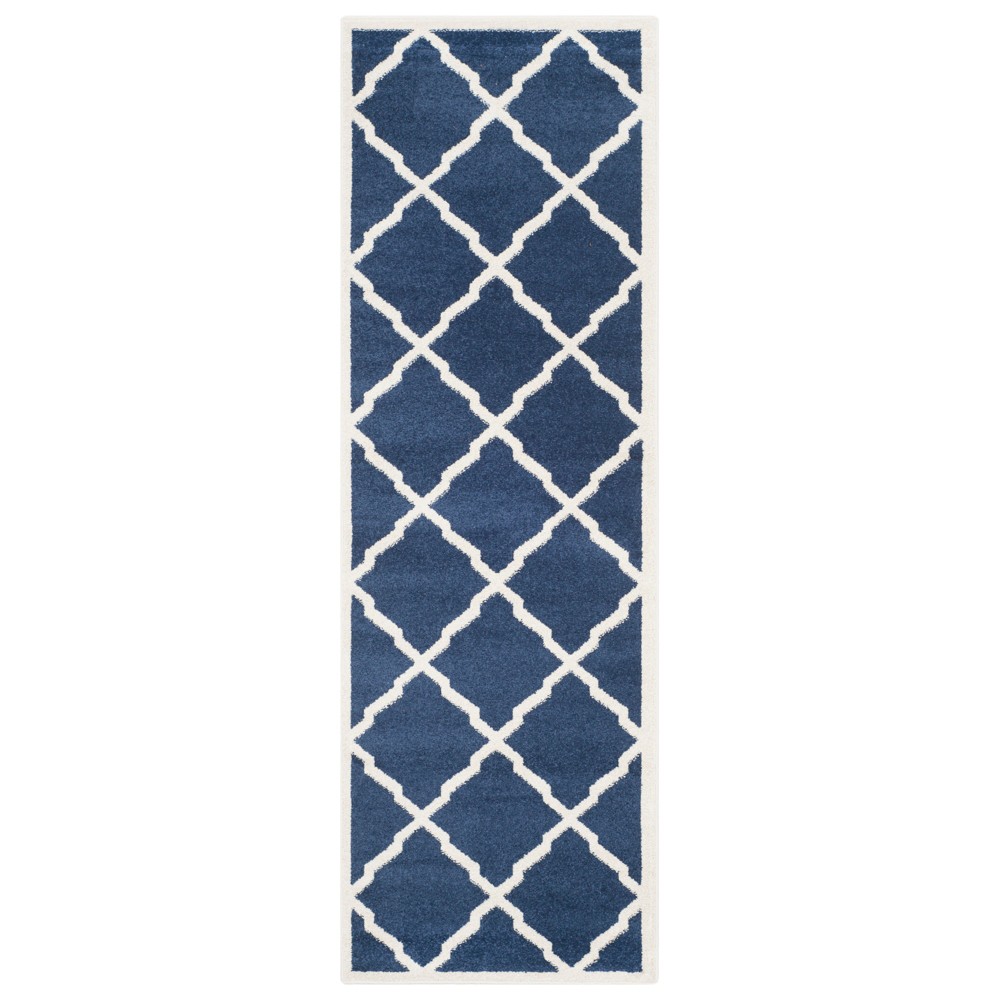 2'3inX9' Amherst Festival Outdoor Runner Rug Navy/Beige - Safavieh