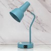 Simple Designs Sleek Essentials Metal Cone Shade Desk Lamp with USB Cyan Blue - 4 of 4