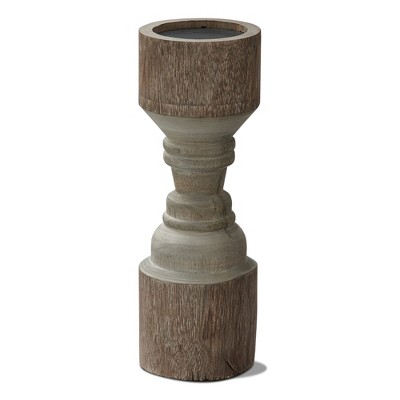 tagltd Rustic Turned Pillar Holder Short