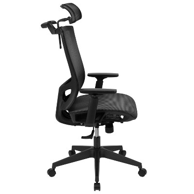 Black Mesh High-Back Ergonomic Swivel Task Chair with Adjustable Arms