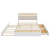 Queen Size Wooden Platform Bed with Trundle and 2 Drawers - 4 of 4