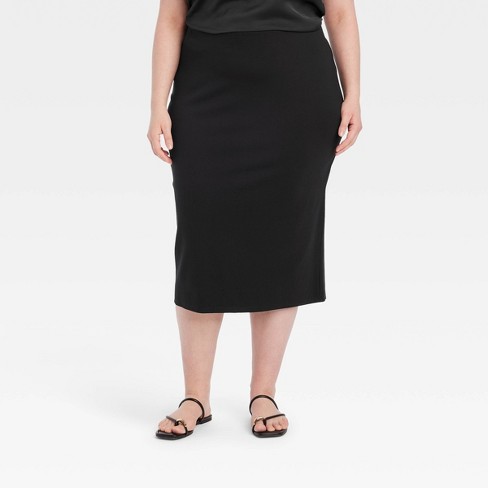 Women's Pencil Skirt - A New Day™ Black 3X