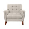 Ridstar Modern Accent Chair, Armchair with Pillow For Living Room & Bedroom-Beige - 2 of 4