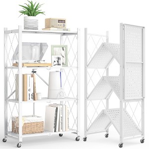 SKONYON 4-Tier Storage Shelves Foldable metal shelves Garage Shelving Units - 1 of 4