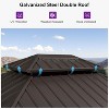 PURPLE LEAF Permanent Hardtop Gazebo Aluminum Frame Gazebo with Galvanized Steel Double Roof, UV-Resistant, Netting & Curtains included - Grey - 3 of 4