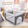 Infans 3 in 1 Baby Playard Portable Infant Nursery Center w/ Zippered Door Grey - 3 of 4
