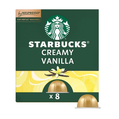 Starbucks by Nespresso Vertuo Line Pods - Light Roast Coffee - Creamy Vanilla - 1 Box (8 Pods)