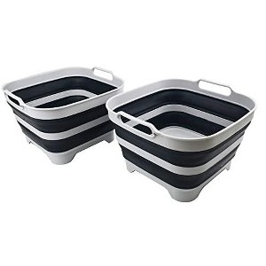 SAMMART 10L (2.6 gallons) Collapsible Plastic Dishpan with Draining Plug - 1 of 4