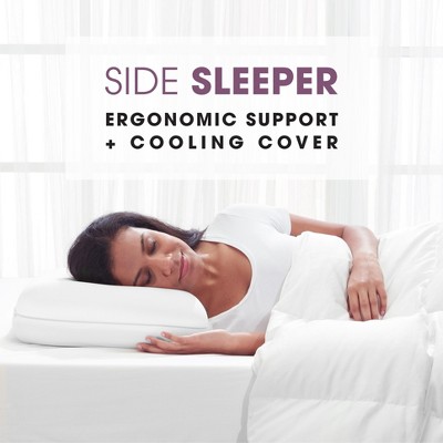 Standard White Memory Foam Cooling Side Sleeper Pillow