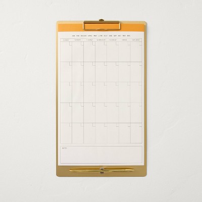 9"x15" Brass Clipboard Calendar (Undated) - Hearth & Hand™ with Magnolia