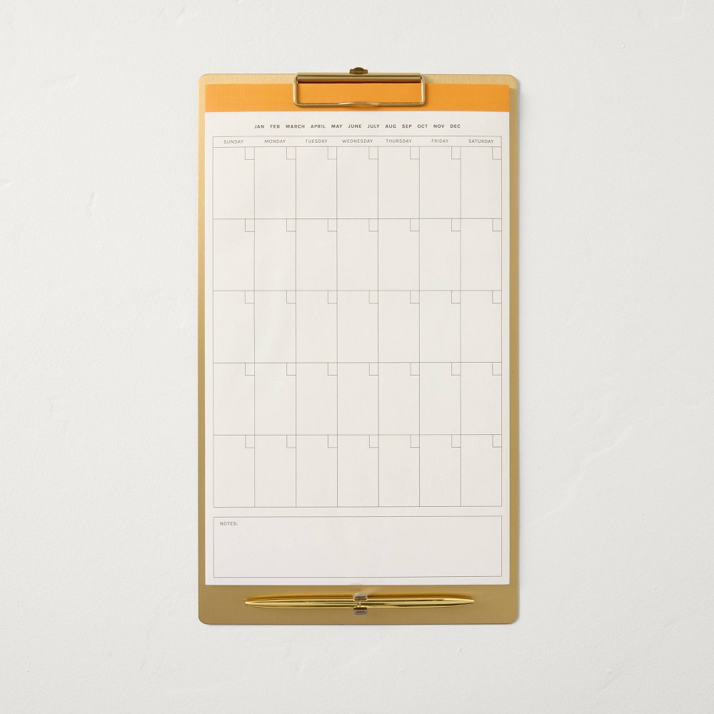 Photos - Planner 9"x15" Brass Clipboard Calendar  - Hearth & Hand™ with Magnolia(Undated)