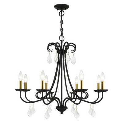Livex Lighting Daphne 8 - Light Chandelier in  Black/Antique Brass