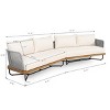 123.5" Modern Patio Sofas with Rope Woven Sides and Water-Repellent Cushions, Acacia Wood Outdoor Sectional Couch-3irtyhousy - 4 of 4