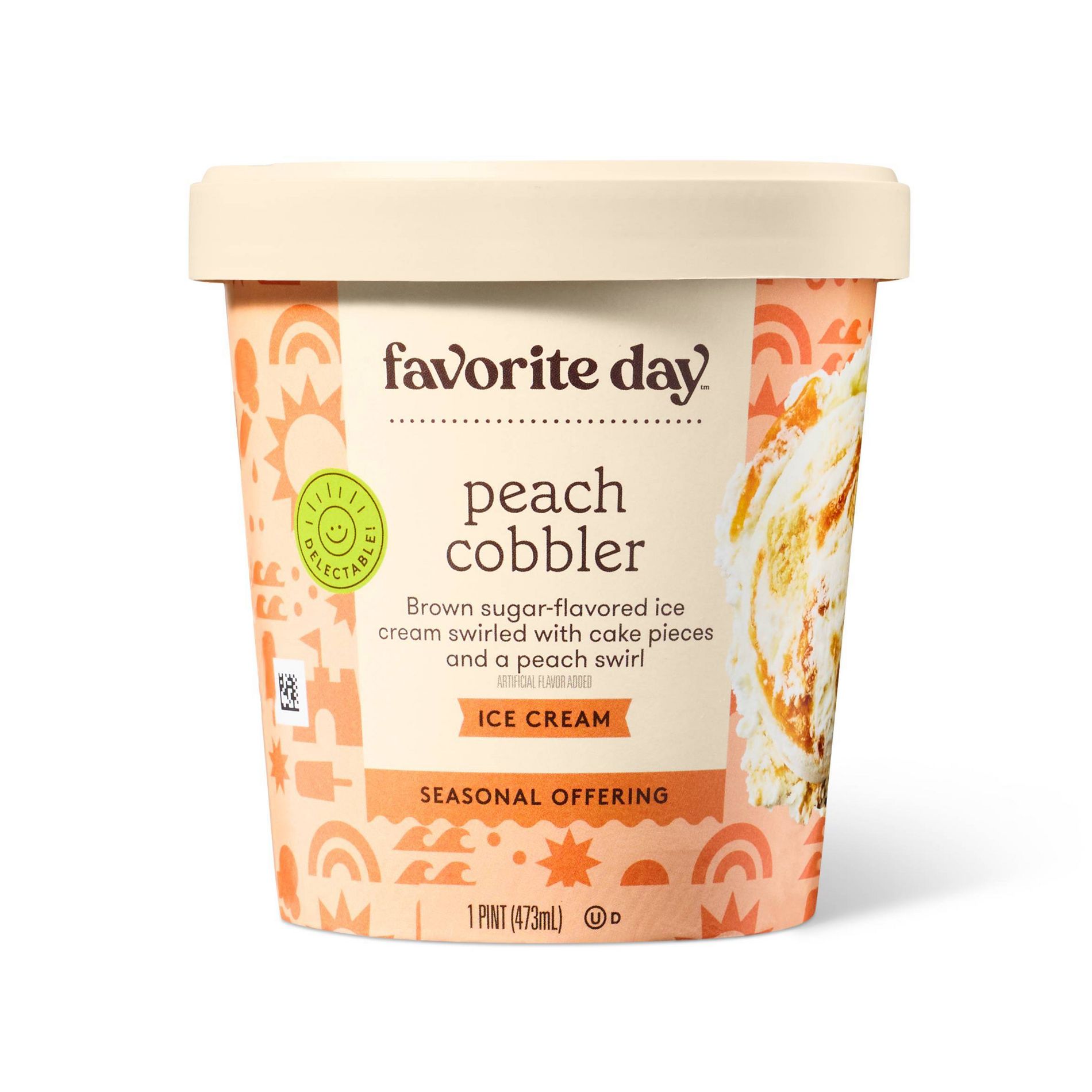 Peach Cobbler Ice Cream - 1 Pint - Favorite Day™