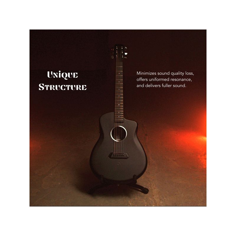 Joytar J1 PRO Full Carbon Fiber Acoustic Guitar 36 inch With Pickup and Gig Bag, 6 of 13