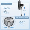 ROVSUN 24'' Industrial Heavy Duty Standing Fan, 7600CFM High Velocity Pedestal Fan for Shop, Workshop, Garage - 4 of 4