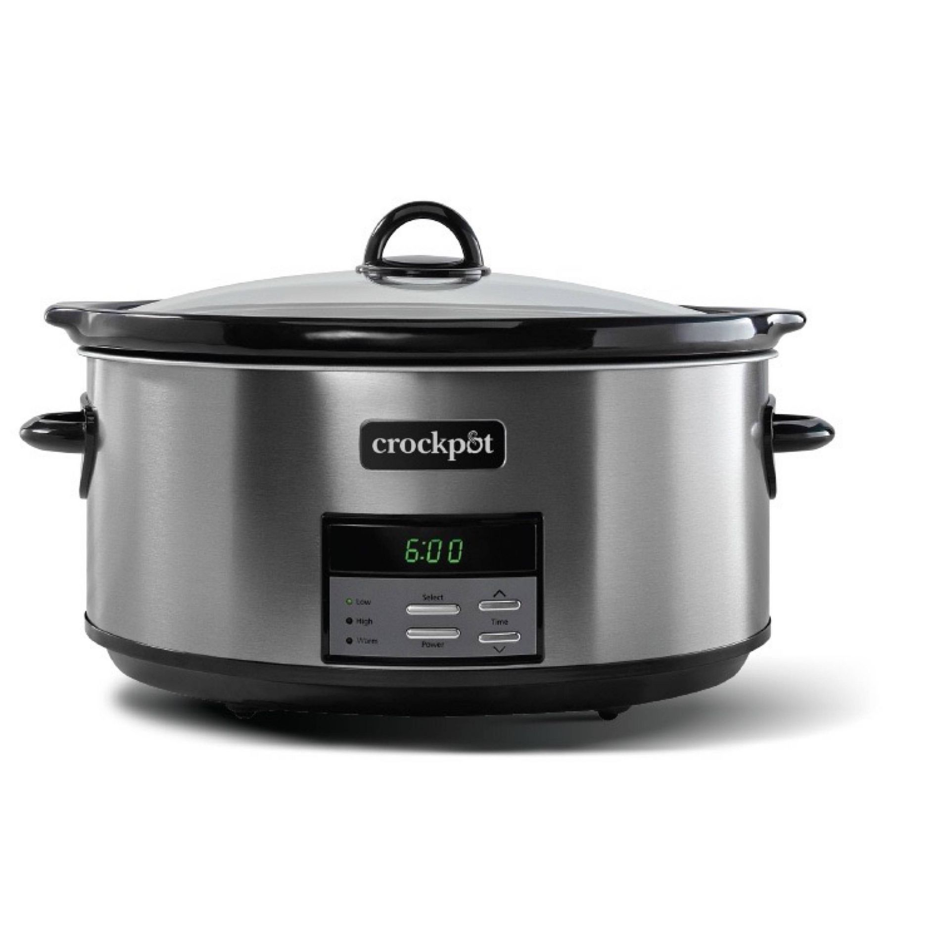 Crock-Pot 8qt Programmable Slow Cooker Black Stainless: Digital Timer, Keep Warm, Removable Stoneware, Dishwasher-Safe