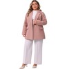 Agnes Orinda Women's Plus Size Double Breasted Lapel Long Sleeve Work Office Pea Coat with Pocket - 3 of 4