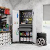 SUXXAN 71" H Metal Garage Storage Cabinet with Wheels,Rolling Tool Storage Cabinet with 2 Drawers and Pegboard,Required Assembly,Black and Grey - 4 of 4