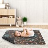 Sweet Jojo Designs Girl Baby Receiving Security Blanket Boho Floral Wildflower Black Orange and Blue - 3 of 4