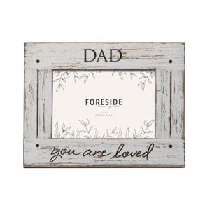 5x7 Cream "Dad You Are Loved" Distressed Whitewashed Wood Photo Frame w/ Glass Pane - 1 of 4