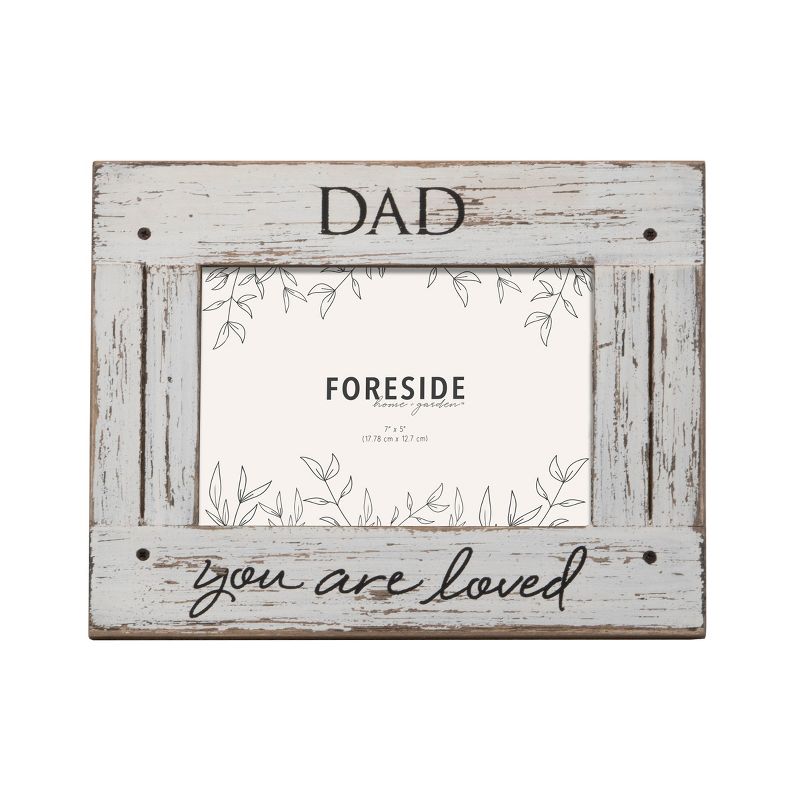 Cream You Are Loved 5 x 7 inch Distressed Wood Picture Frame - Foreside Home & Garden, 1 of 8