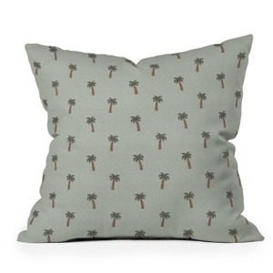 16"x16" Deny Designs Little Arrow Design Co Palm Tree Outdoor Throw Pillow Green - 1 of 4
