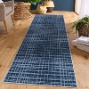Modern Striped Washable Area Rug - Soft Stain Resistant Indoor Carpet with Non-Slip Backing, Low Pile Floor Cover for Living Room Dining Room Office - 3 of 4