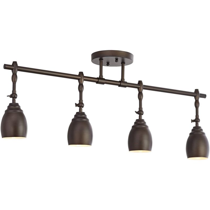 Pro Track Elm Park 4-Head Ceiling or Wall Track Light Fixture Kit Spot Light Brown Oiled Rubbed Bronze Finish Farmhouse Rustic Kitchen 44 1/2" Wide, 5 of 10
