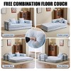 Convertible Floor Sofa Bed with Memory Foam and Chenille Upholstery, Fits Small Spaces, for Living Room -3irtyhousy - 3 of 4