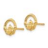Black Bow Jewelry 8mm Claddagh Post Earrings in 14k Yellow Gold - 2 of 4