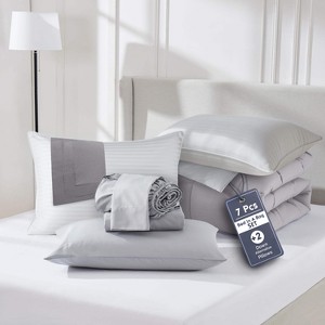 Nestl 9 Piece Reversible Comforter Set, Bed in a Bag, All in one Bed Set with Down Alternative Pillows - 1 of 4