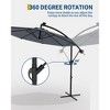 10FT Cantilever Patio Umbrella with Cross Base, Outdoor Offset  Umbrella with 360-degree Rotation and Infinite Tilt, Outside Umbrellas - 4 of 4
