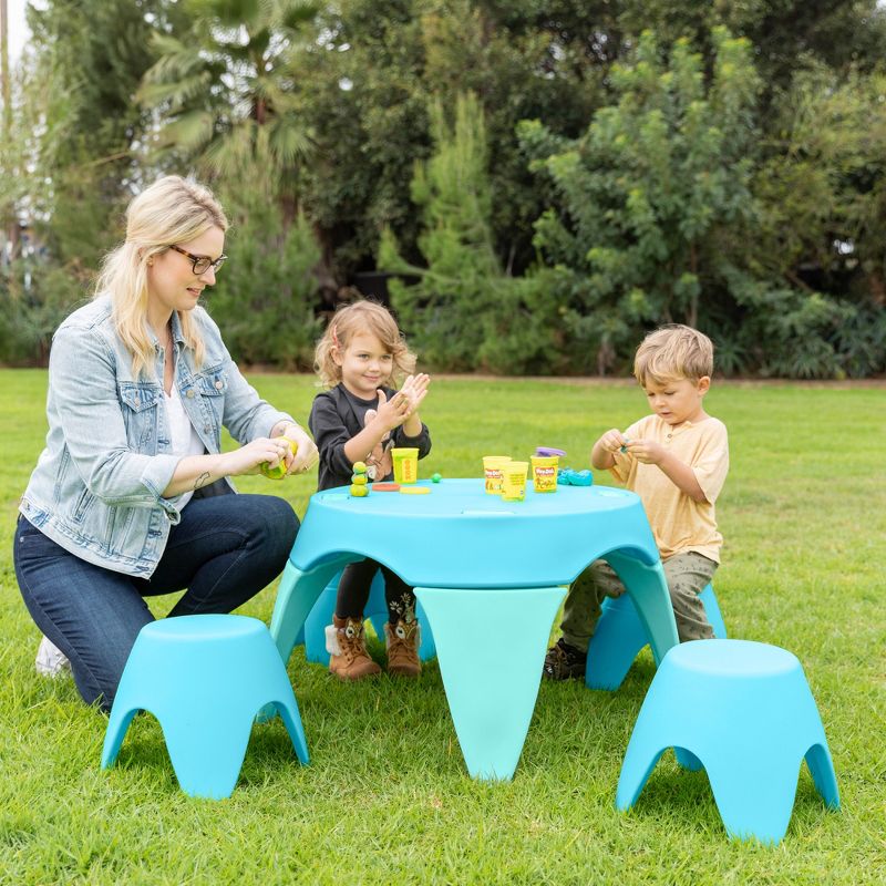 ECR4Kids Ayana Table and Stool Set, Plastic Kids' Table and Chairs, 6 of 13