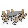 EROMMY 9 Piece Patio Dining Set, Outdoor Dining Table And Chairs Set For 8, 8 Textilene Chairs, 1 Iron Rectangular Table With Adjustable Umbrella Hole - 4 of 4