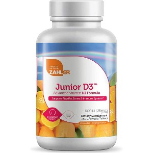 Zahler Junior D3 Chewable 1000IU, Great Tasting Chewable Vitamin D for Kids, Vitamin D3 1000 IU for Children, Certified Kosher - 250 Count - 1 of 4