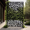 72" H×47" W Metal Privacy Screen with Stable Base, Freestanding Decorative Patio Screen for Hanging Plants - 3 of 4