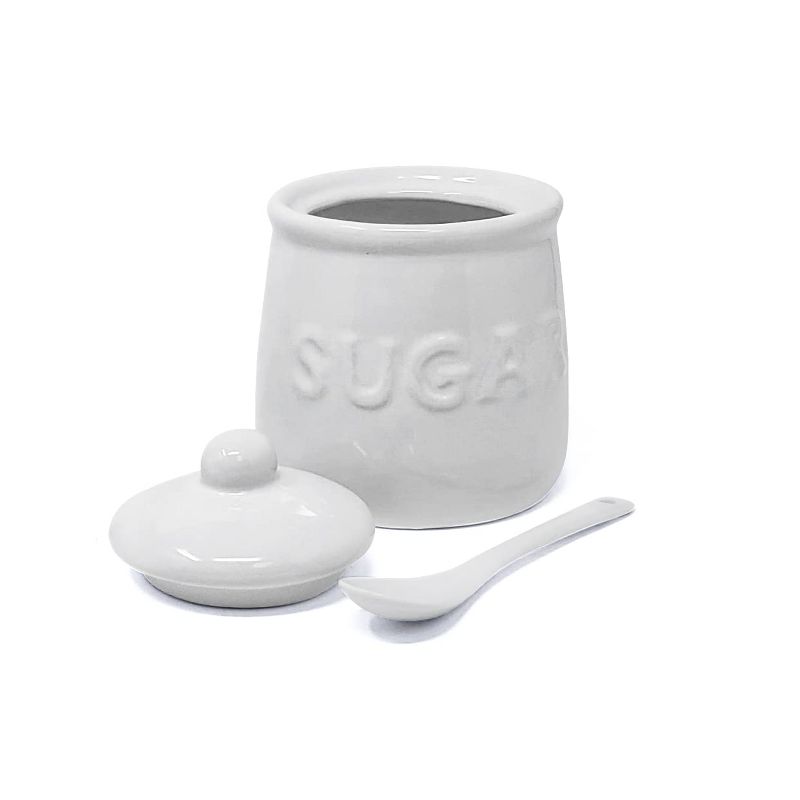Kovot 10 oz Ceramic Sugar Jar & Spoon Set | White, 2 of 7