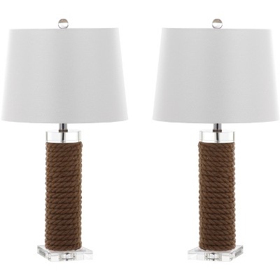 Boyd Table Lamp (Set of 2) - 26.5 Inch Height - LIT4379 - Brown/Off White - Safavieh