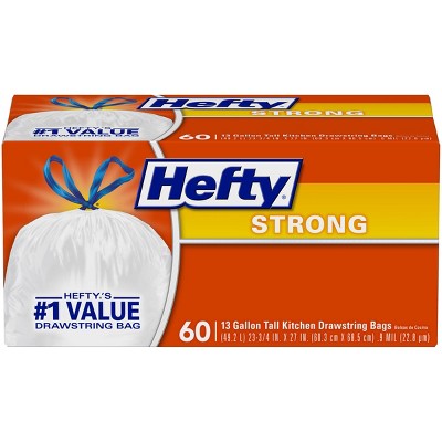 Hefty Ultra Strong Tall Kitchen Drawstring Trash Bags - Clean Burst Scent - 13  Gallon - 50ct : Target