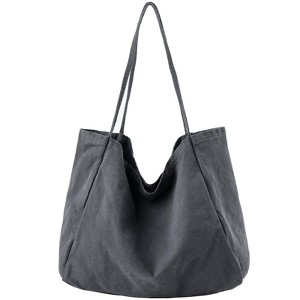 Generic Canvas Tote Bag for Women Large Hobo Shoulder Bag Travel Casual Message Bag - 1 of 4