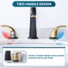 WOWOW 8 in. Widespread Double Handle Gooseneck Bathroom Faucet with Pop-up Drain in Matte Black - 4 of 4