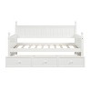 PAGED Twin Size Daybed Modern Sofa Bed Wooden Bed Frame with 3 Drawers and Backrest for Living Room - 3 of 4
