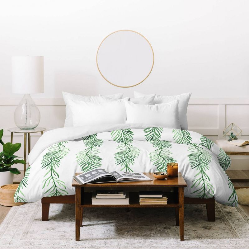 Queen Gabriela Fuente Natumas Polyester Duvet Cover + Pillow Shams Green - Deny Designs, 5 of 9