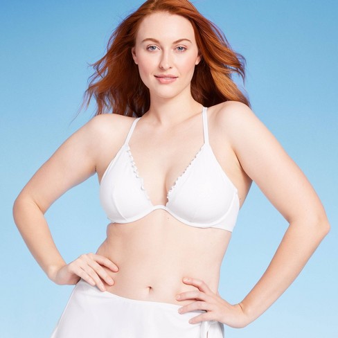 Women's Underwire Ruffle Trim Bikini Top - Shade u0026 Shore™ White 36d : Target