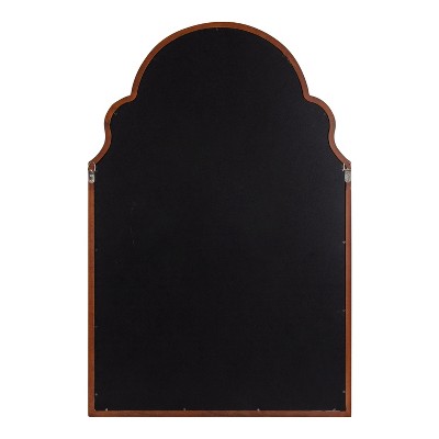 Walnut Brown Moroccan Arch Wood Vanity Mirror