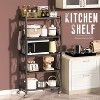 LunaLulinlk 5-Tier Storage Shelving Unit, Metal Shelf, Foldable Storage Shelf with Wheels, Kitchen Shelf with 4 Hooks, No Assembly Required - 2 of 4