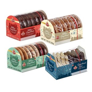Wicklein 4 Varieties Nurnberger Gingerbread Oblaten-Lebkuchens : Glazed, Chocolate, Assorted, and Stars 7.05 Oz. Each (Pack of 4) - 1 of 4