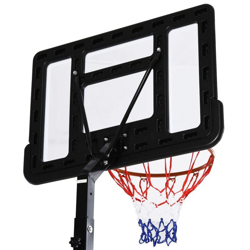 Soozier Portable Basketball Hoop System Stand with 34in Backboard, Wheels, Height Adjustable 8FT-10FT for Indoor Outdoor Use, 6 of 10