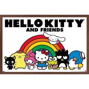 Trends International Hello Kitty and Friends: 21 Core - Group Rainbow Framed Wall Poster Prints - 1 of 4